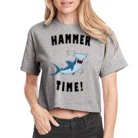 Hammer Time Funny Hammerhead Shark Crop Top