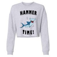 Hammer Time Funny Hammerhead Shark Cropped Pullover Crew