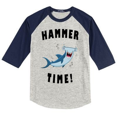 Hammer Time Funny Hammerhead Shark Kids Colorblock Raglan Jersey