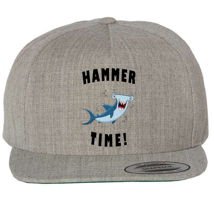 Hammer Time Funny Hammerhead Shark Wool Snapback Cap