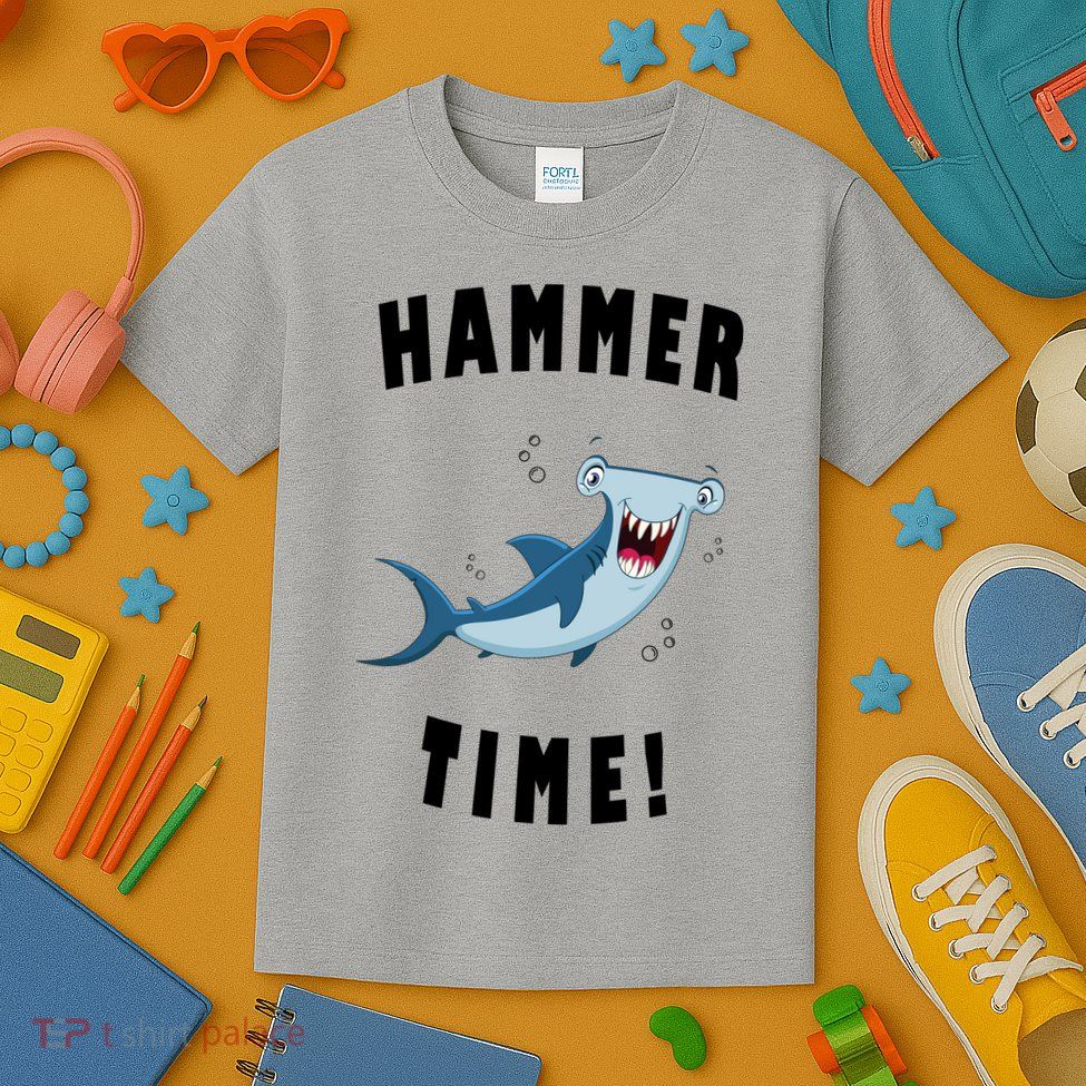 Hammer Time Funny Hammerhead Shark Kids T-Shirt