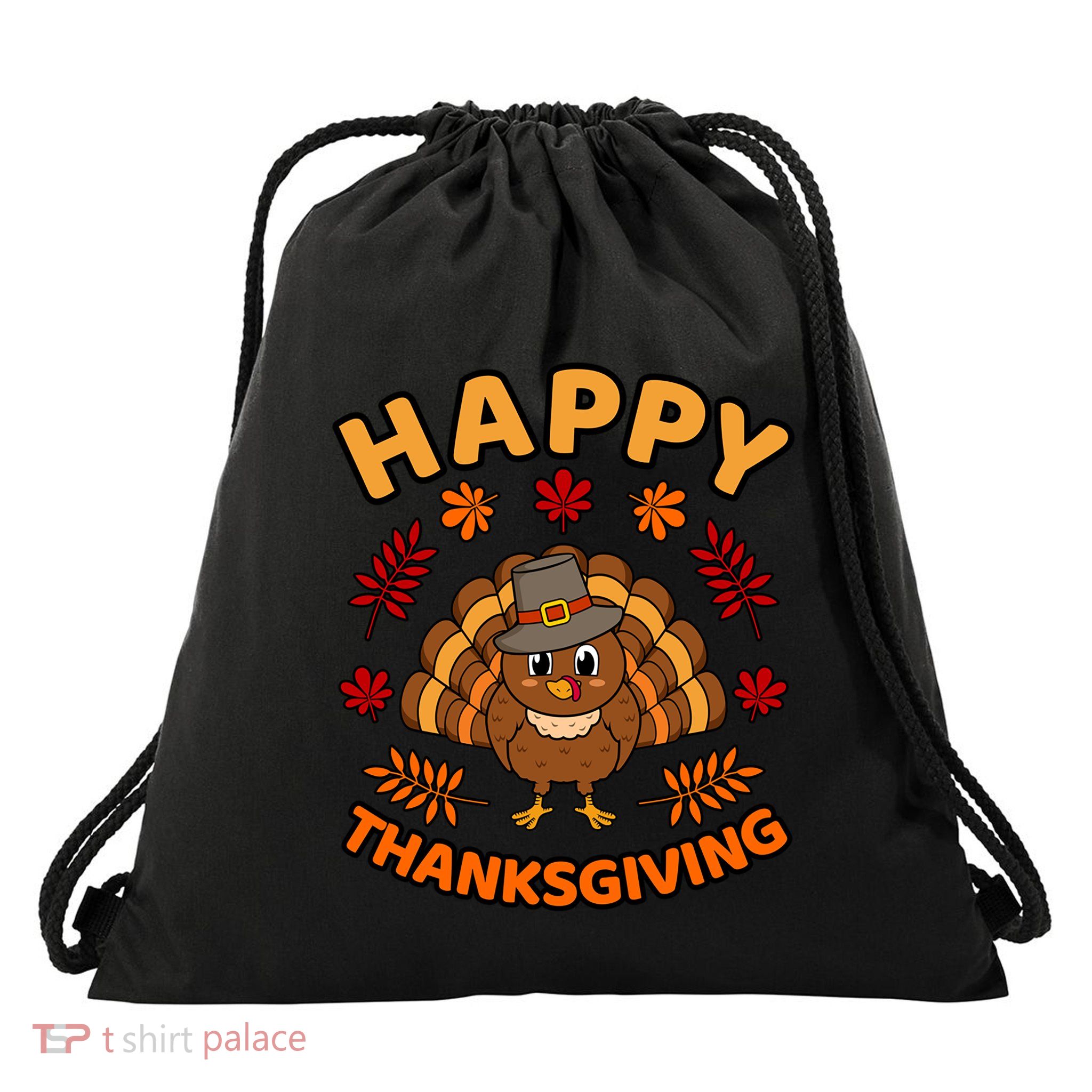 Happy Thanksgiving Funny Turkey Family Graphic Cool Gift Drawstring Bag
