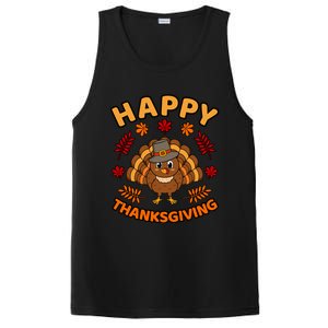 Happy Thanksgiving Funny Turkey Family Graphic Cool Gift PosiCharge Competitor Tank