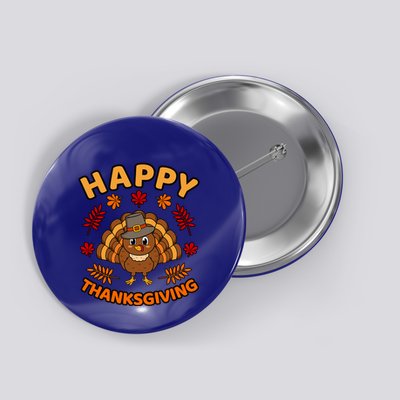 Happy Thanksgiving Funny Turkey Family Graphic Cool Gift Button