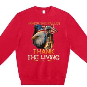 Honor The Fallen Thank The Living Memorial Day Premium Crewneck Sweatshirt