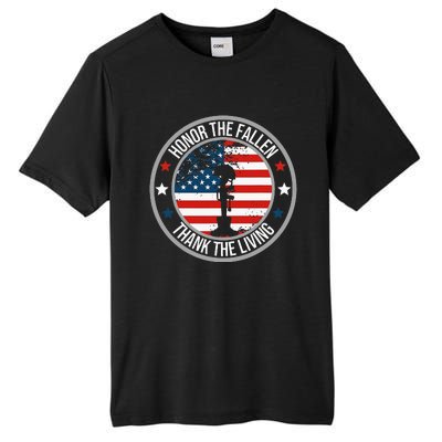 Honor The Fallen Thank The Living Memorial Day Tall Fusion ChromaSoft Performance T-Shirt