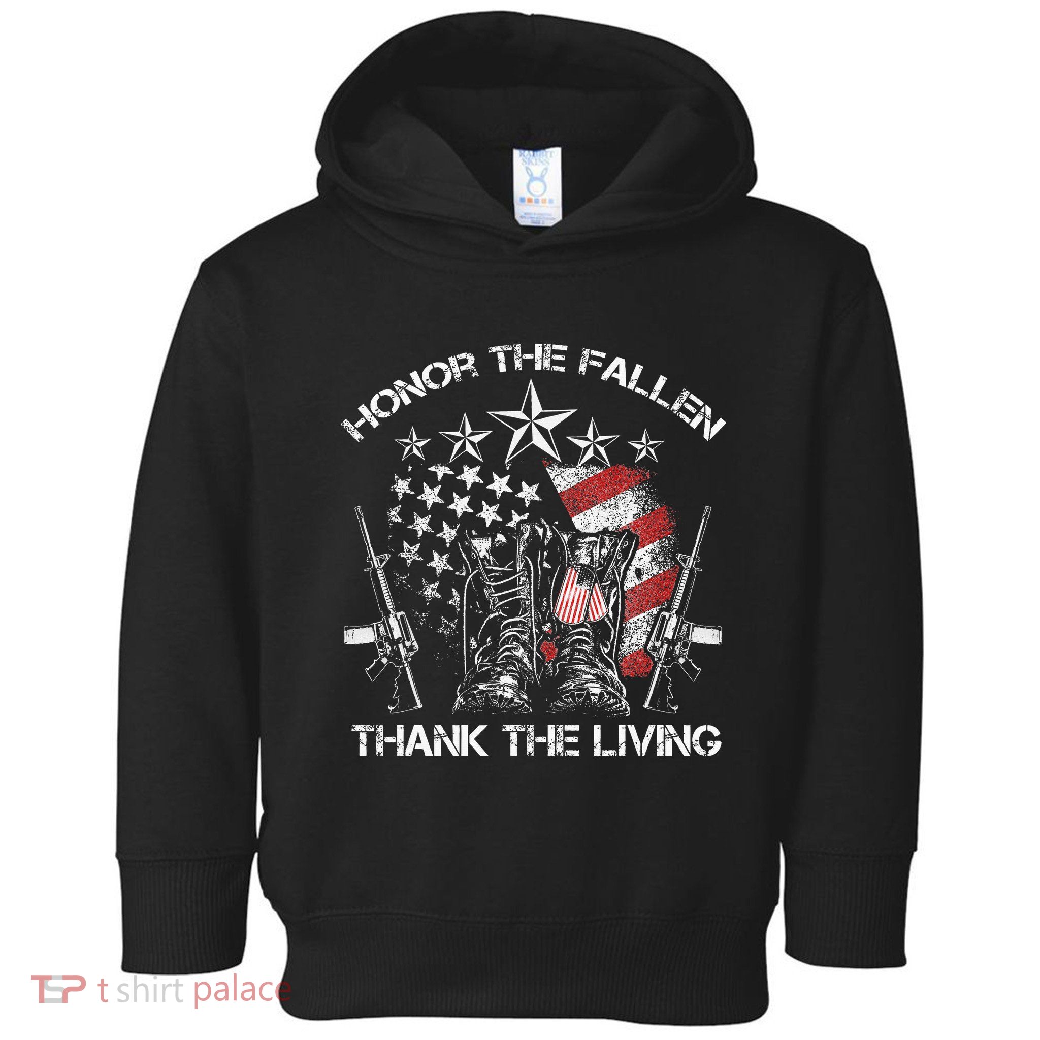 Honor The Fallen Thank The Living Memorial Day Toddler Hoodie