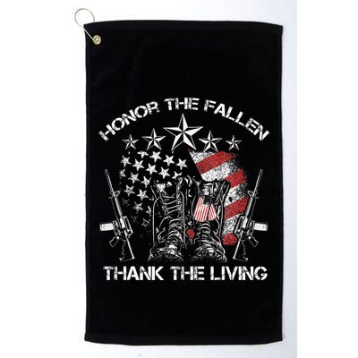 Honor The Fallen Thank The Living Memorial Day Golf Towel