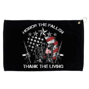 Honor The Fallen Thank The Living Memorial Day Grommeted Golf Towel