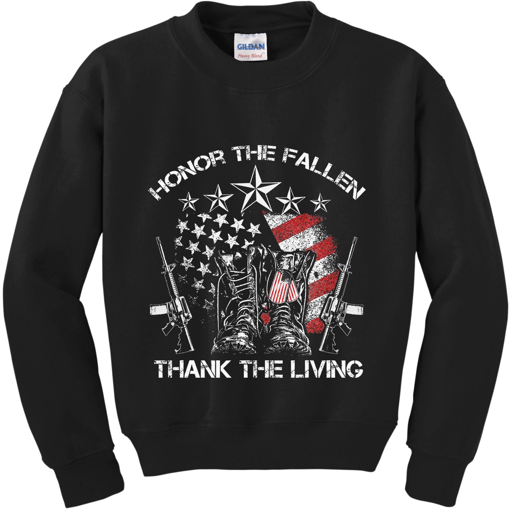Honor The Fallen Thank The Living Memorial Day Kids Sweatshirt