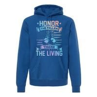 Honor The Fallen Thank The Living Memorial Day Veterans Day Gift Premium Hoodie