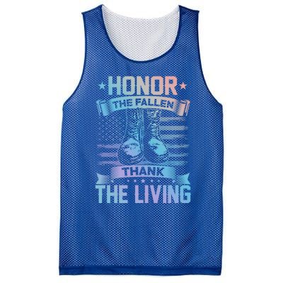 Honor The Fallen Thank The Living Memorial Day Veterans Day Gift Mesh Reversible Basketball Jersey Tank