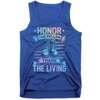 Honor The Fallen Thank The Living Memorial Day Veterans Day Gift Tank Top