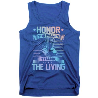 Honor The Fallen Thank The Living Memorial Day Veterans Day Gift Tank Top