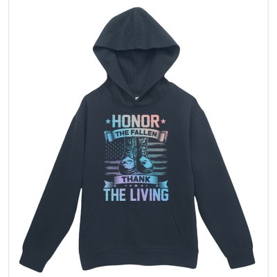 Honor The Fallen Thank The Living Memorial Day Veterans Day Gift Urban Pullover Hoodie