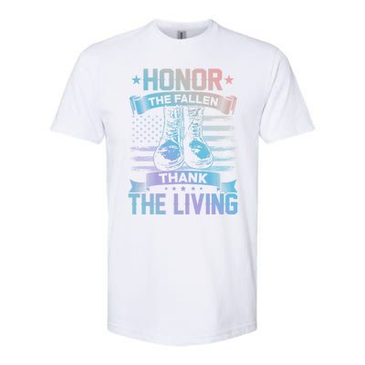 Honor The Fallen Thank The Living Memorial Day Veterans Day Gift Softstyle CVC T-Shirt