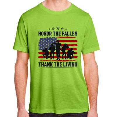 Honor The Fallen Thank The Living Memorial Day Retro Us Flag Meaningful Gift Adult ChromaSoft Performance T-Shirt