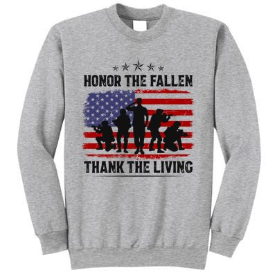 Honor The Fallen Thank The Living Memorial Day Retro Us Flag Meaningful Gift Sweatshirt