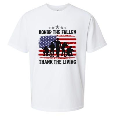 Honor The Fallen Thank The Living Memorial Day Retro Us Flag Meaningful Gift Sueded Cloud Jersey T-Shirt