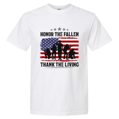 Honor The Fallen Thank The Living Memorial Day Retro Us Flag Meaningful Gift Garment-Dyed Heavyweight T-Shirt