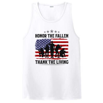 Honor The Fallen Thank The Living Memorial Day Retro Us Flag Meaningful Gift PosiCharge Competitor Tank