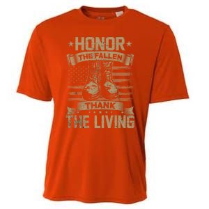 Honor The Fallen Thank The Living Memorial Day Veterans Day Funny Gift Cooling Performance Crew T-Shirt