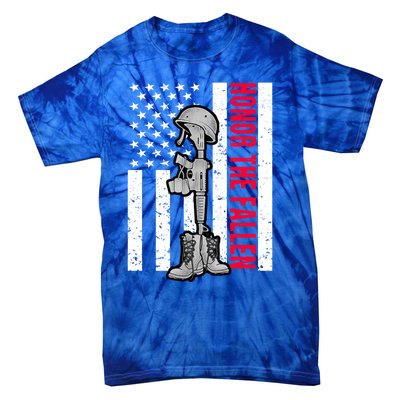 Honor The Fallen Memorial Day American Flag Gift Tie-Dye T-Shirt