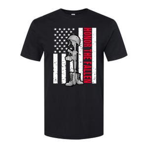 Honor The Fallen Memorial Day American Flag Gift Softstyle CVC T-Shirt