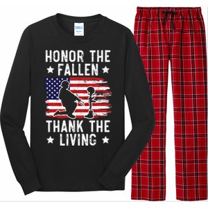 Honor The Fallen Thank The Living Usa American Memorial Day Cute Gift Long Sleeve Pajama Set