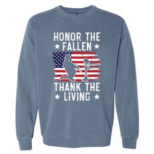 Honor The Fallen Thank The Living Usa American Memorial Day Cute Gift Garment-Dyed Sweatshirt