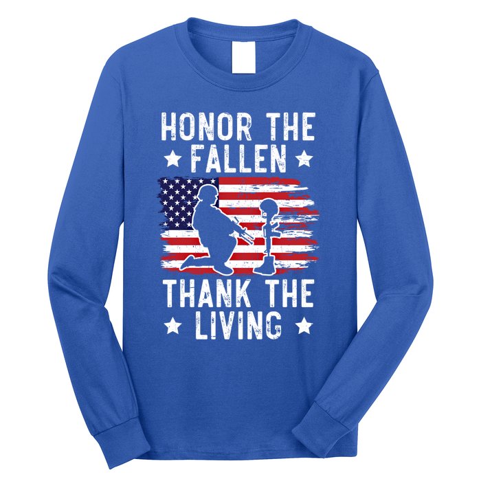 Honor The Fallen Thank The Living Usa American Memorial Day Cute Gift Long Sleeve Shirt