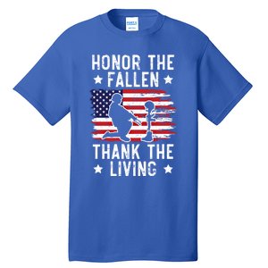 Honor The Fallen Thank The Living Usa American Memorial Day Cute Gift Tall T-Shirt