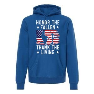 Honor The Fallen Thank The Living Usa American Memorial Day Cute Gift Premium Hoodie