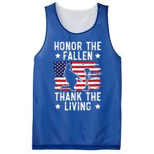 Honor The Fallen Thank The Living Usa American Memorial Day Cute Gift Mesh Reversible Basketball Jersey Tank