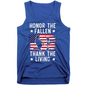 Honor The Fallen Thank The Living Usa American Memorial Day Cute Gift Tank Top