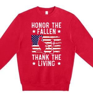 Honor The Fallen Thank The Living Usa American Memorial Day Cute Gift Premium Crewneck Sweatshirt