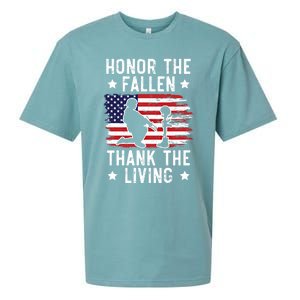 Honor The Fallen Thank The Living Usa American Memorial Day Cute Gift Sueded Cloud Jersey T-Shirt