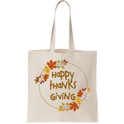 Happy Thanksgiving Fall Leaves Holiday Gift Tote Bag