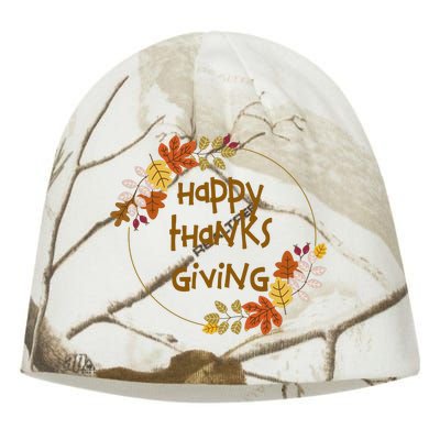 Happy Thanksgiving Fall Leaves Holiday Gift Kati - Camo Knit Beanie