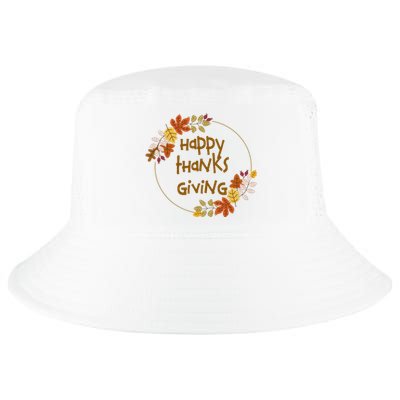 Happy Thanksgiving Fall Leaves Holiday Gift Cool Comfort Performance Bucket Hat