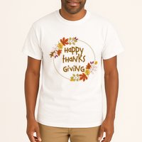 Happy Thanksgiving Fall Leaves Holiday Gift Tall T-Shirt