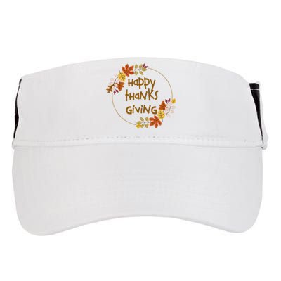 Happy Thanksgiving Fall Leaves Holiday Gift Adult Drive Performance Visor