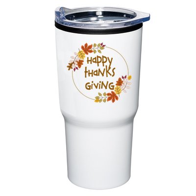Happy Thanksgiving Fall Leaves Holiday Gift Tumbler