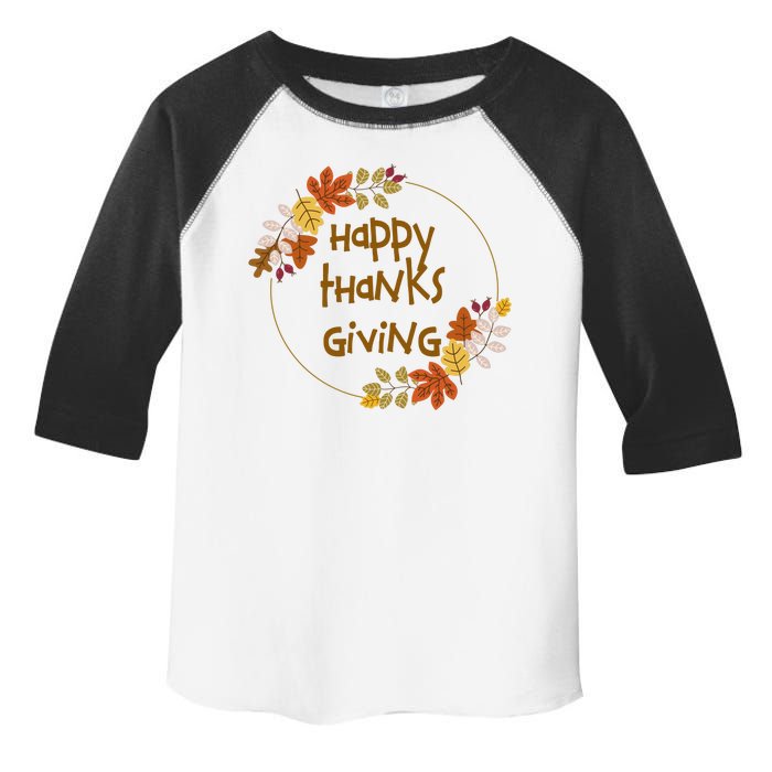 Happy Thanksgiving Fall Leaves Holiday Gift Toddler Fine Jersey T-Shirt