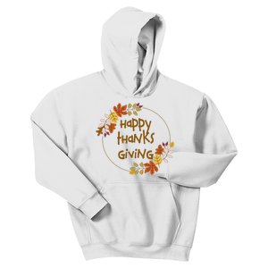 Happy Thanksgiving Fall Leaves Holiday Gift Kids Hoodie