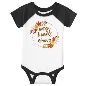 Happy Thanksgiving Fall Leaves Holiday Gift Infant Baby Jersey Bodysuit