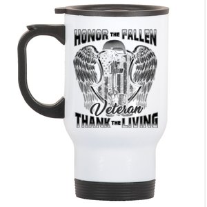 Honor The Fallen Veteran Thank The Living Veteran Meaningful Gift Stainless Steel Travel Mug