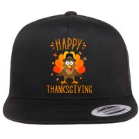 Happy Thanksgiving For Turkey Day Family Dinner Flat Bill Trucker Hat