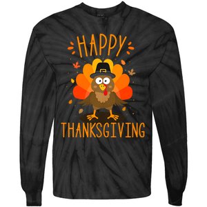 Happy Thanksgiving For Turkey Day Family Dinner Tie-Dye Long Sleeve Shirt