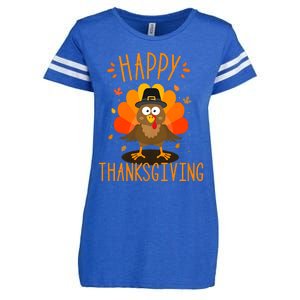 Happy Thanksgiving For Turkey Day Family Dinner Enza Ladies Jersey Football T-Shirt